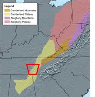 Overview map of Cumberland Plateau Land